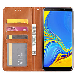 Acheter Wewoo Housse Coque Étui en cuir à rabat horizontal avec texture pour la peau Galaxy A50avec cadre photoporte-cartesemplacements cartes et porte-monnaie Marron