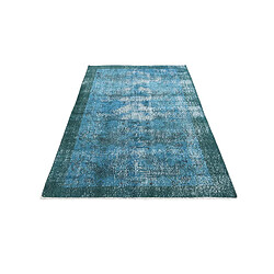 Avis Vidal Tapis de laine 201x114 Bleu Ultra Vintage