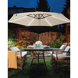 Beliani Parasol déporté beige avec éclairage LED d 285 cm CORVAL