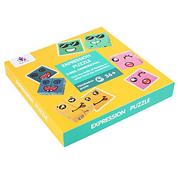 Avis En bois Cube Drôle Expression Du Visage Puzzle Cube Coloré Blocs de Construction Jouets Woode Jigsaw