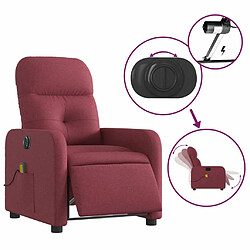 Maison Chic Fauteuil Relax pour salon, Fauteuil de massage inclinable électrique Rouge bordeaux Tissu -GKD65473 pas cher