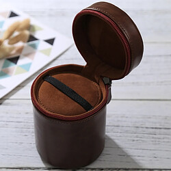 Avis Wewoo Housse Étui pour Objectif appareil photo café DSLR Camera Lens, taille: 13 * 9 * 9 cm à lentilles moyen ZippeRouge PU Leather Pouch Box