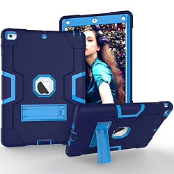 Wewoo Coque Pour iPad 5/4 couleur contrastée Silicone + PC Combinaison avec support bleu marine +