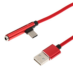 usb 3.0 type-c 3.5mm prise casque audio câble adaptateur chargeur séparateur rouge