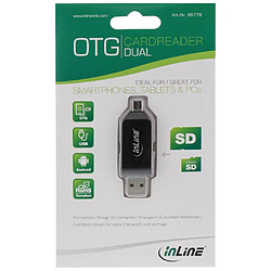 Lecteur double carte InLine® OTG pour SD et microSD pour Android et PC