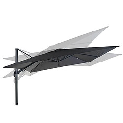 Avis Decoshop26 Parasol professionnel restaurant pour jardin terrasse 3x3m (Ø4,24m) pivotant, polyester aluminium/acier 23kg anthracite avec pied, rotatif 04_0003444