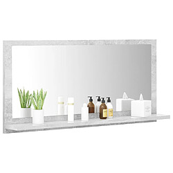 Avis vidaXL Miroir de salle de bain Gris béton 80x10,5x37cm Bois ingénierie