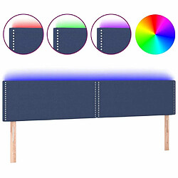 Maison Chic Tête de lit moderne à LED lumineuse pour chambre - Décoration de lit Bleu 160x5x78/88 cm Tissu -MN60088