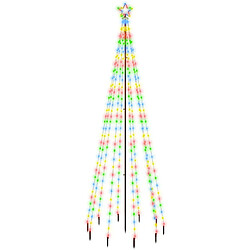 vidaXL Sapin de Noël avec piquet Coloré 310 LED 300 cm