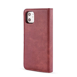 Avis Wewoo Coque Etui en cuir magnétique amovible avec support et fentes pour cartes et portefeuille iPhone 11 rouge