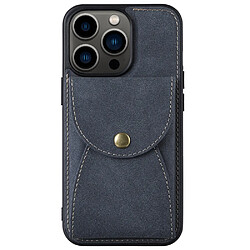 Coque en TPU + PU VILI détachable 2-en-1, magnétique avec porte-carte bleu pour iPhone 13 Pro 6.1 pouces