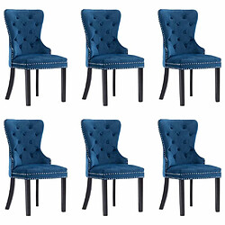 Maison Chic Lot de 6 Chaises à manger modernes,Chaises à dîner bleu velours -MN97898