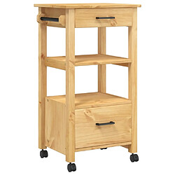 Maison Chic Desserte de cuisine | Chariot de cuisine | Meuble de rangement roulant MONZA 48x40x90 cm bois massif de pin -GKD80349