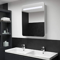 Maison Chic Armoire de salle de bain,Meuble de rangement,Meuble haut à miroir LED 68x9x80 cm -GKD979500