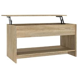 vidaXL Table basse chêne sonoma 102x50x52,5 cm bois d'ingénierie