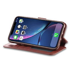 Wewoo Coque Pour iPhone 11 Pro AZNS Texture de mollet Etui en cuir avec rabat magnétique PU support logements cartes et cadre photo Marron pas cher