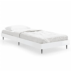 vidaXL Cadre de lit sans matelas blanc brillant 75x190 cm