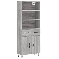 vidaXL Buffet haut Sonoma gris 69,5x34x180 cm Bois d'ingénierie