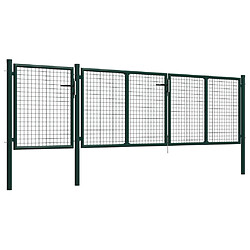 vidaXL Portail de jardin Acier 400 x 100 cm Vert