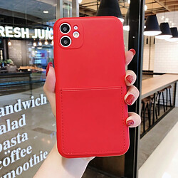 Coque en silicone souple avec porte-carte rouge pour votre Apple iPhone 11 6.1 pouces