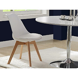 Acheter Vente-Unique Lot de 2 chaises JODY - Polypropylène et Hêtre - Blanc