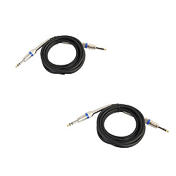 2x Câble 1/4" Stéréo Cordon Audio 6.35mm Microphone Câble Pour Instrument Musique