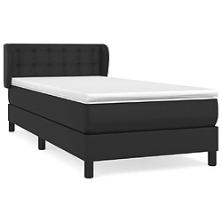 vidaXL Sommier à lattes de lit avec matelas Noir 80x200cm Similicuir