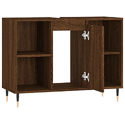 Maison Chic Armoire salle de bain,Meuble de rangement de salle de bain,Meuble haut chêne marron 80x33x60cm bois d'ingénierie -GKD478640 pas cher