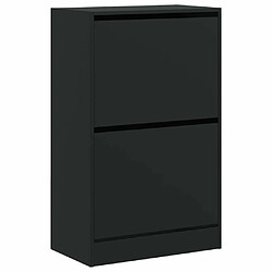 Acheter Maison Chic Armoire à chaussures | Meuble de rangement à chaussures Meuble d'Entrée noir 60x34x96,5 cm bois d'ingénierie -MN93690