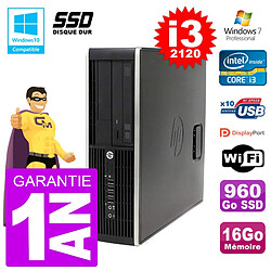 PC HP 6200 SFF Intel i3-2120 RAM 16Go SSD 960Go Graveur DVD Wifi W7 - Occasion