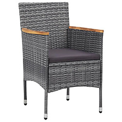 Avis Maison Chic Mobilier à dîner 3 pcs de jardin - Ensemble table et chaises d'extérieur - Salon/Mobilier de jardin classique Résine tressée Gris -MN20607