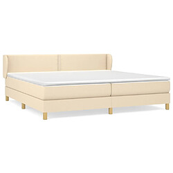 Maison Chic Structures de lit + matelas,Lit à sommier tapissier avec matelas Crème 200x200 cm Tissu -MN10133