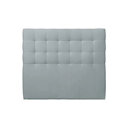 Sommeil de plomb Tete de lit Capitonnée Velours Gris bleuté L 135 cm - Ep 10 cm rembourré