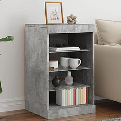 Maison Chic Commode Buffet - Meuble de rangement avec lumières LED gris béton 41x37x67 cm -GKD74866