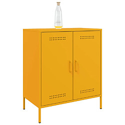 Avis vidaXL Buffet jaune moutarde 68x39x79 cm acier