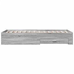 Acheter Vidaxl Cadre de lit et tiroirs sonoma gris 100x200cm bois d'ingénierie