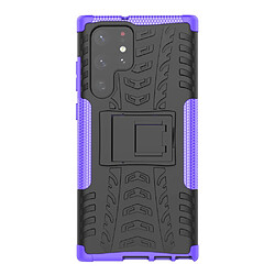 Coque en TPU anti-rayures, texture pneu avec béquille violet pour votre Samsung Galaxy S22 Ultra