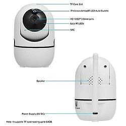 Avis Universal Accueil Sécurité 1080p WiFi Caméra Bébé Moniteur Avec Détection de Mouvement Suivi Alarme Sonore 2 Voies Audio Vision Nocturne Carte TF Stockage dans le Cloud Magasin Bébé Bureau Animaux de compagnie Surveillance des personnes âgées