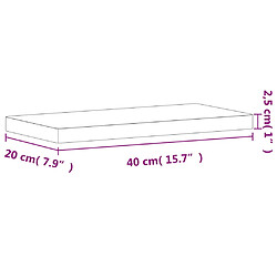 vidaXL Étagère murale 40x20x2,5 cm bois massif de hêtre pas cher