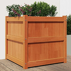 Maison Chic Jardinière,Bac à fleurs - pot de fleur cire marron 60x60x60 cm bois de pin massif -GKD60516