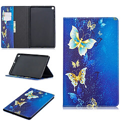 Etui en PU motif imprimé avec support papillons élégants pour votre Samsung Galaxy Tab A 10.1 (2019) T510