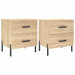 vidaXL Tables de chevet 2 pcs chêne sonoma 40x35x47,5 cm