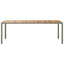 Avis Maison Chic Table de jardin | Table d'extérieur Gris 250x100x75 cm Résine tressée -GKD27067