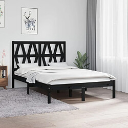 vidaXL Cadre de lit sans matelas noir bois massif 