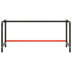 Avis vidaXL Cadre de banc de travail Noir et rouge mat 180x57x79 cm Métal