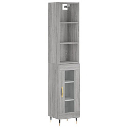 vidaXL Buffet haut Sonoma gris 34,5x34x180 cm Bois d'ingénierie