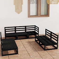 Maison Chic Salon de jardin 7 pcs - Table et chaises d'extérieur - Mobilier/Meubles de jardin Moderne noir bois de pin massif -MN60233