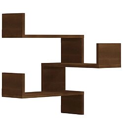 vidaXL Étagères d'angle murales 2 pcs Chêne marron 40x40x50 cm Bois