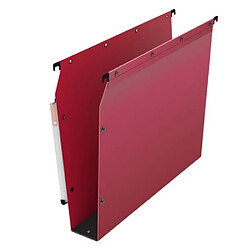 Dossier suspendu plastique pression L'Oblique AZ fond 5 cm pour armoire - rouge - Lot de 10