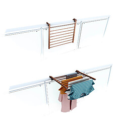 Foxydry Duo 62, Etendoir à linge pliant pour balustrades, extérieurs et balcons, Largeur 62 cm Corten